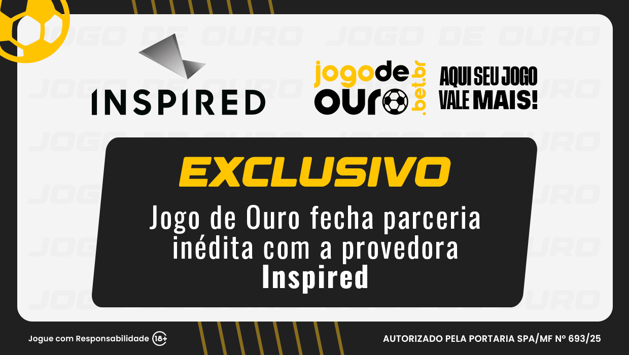 Jogo de Ouro fecha parceria exclusiva com a Inspired e lidera inovação nos slots no Brasil!